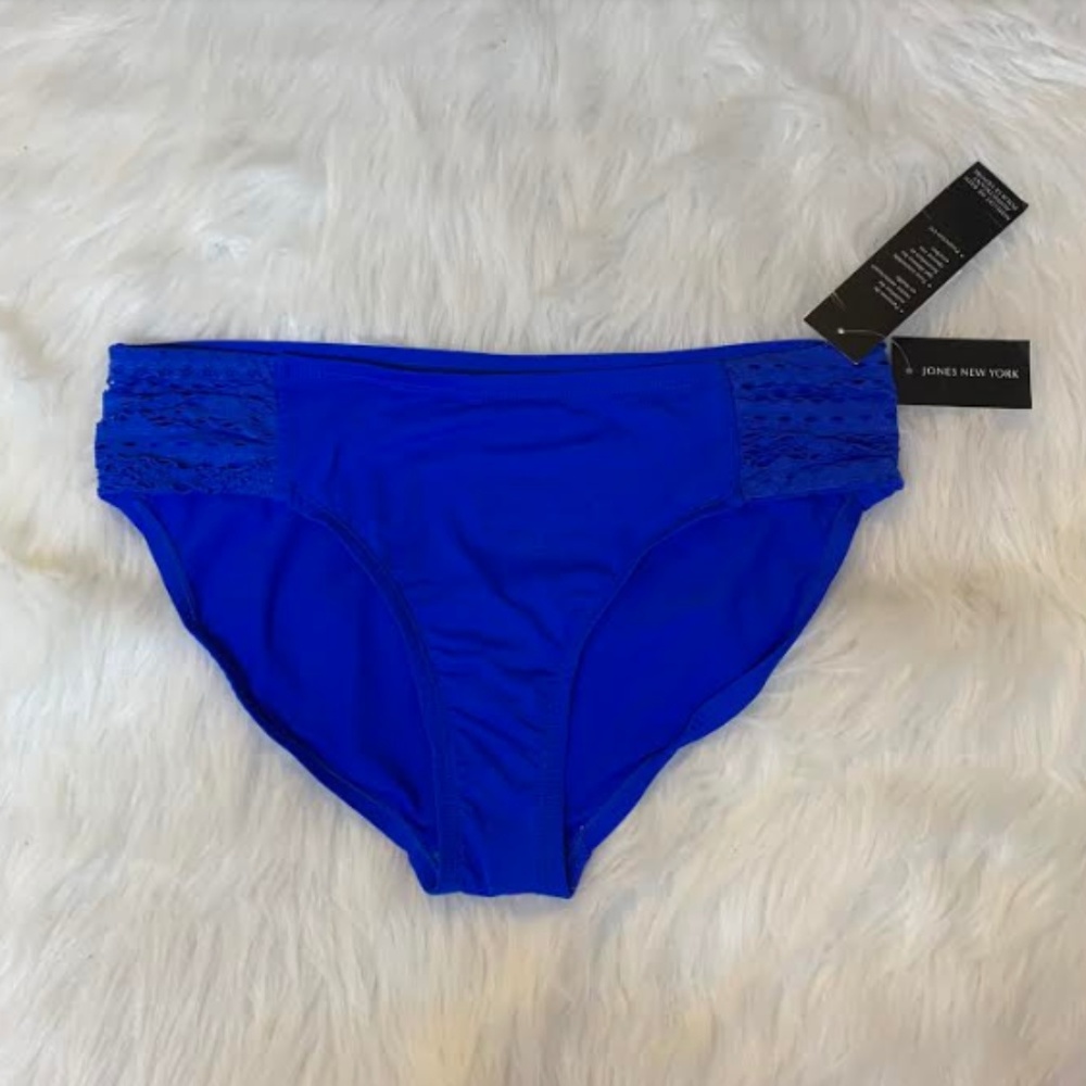 NEW Jones NY Crochet Side Shirred Bikini Bottom 12